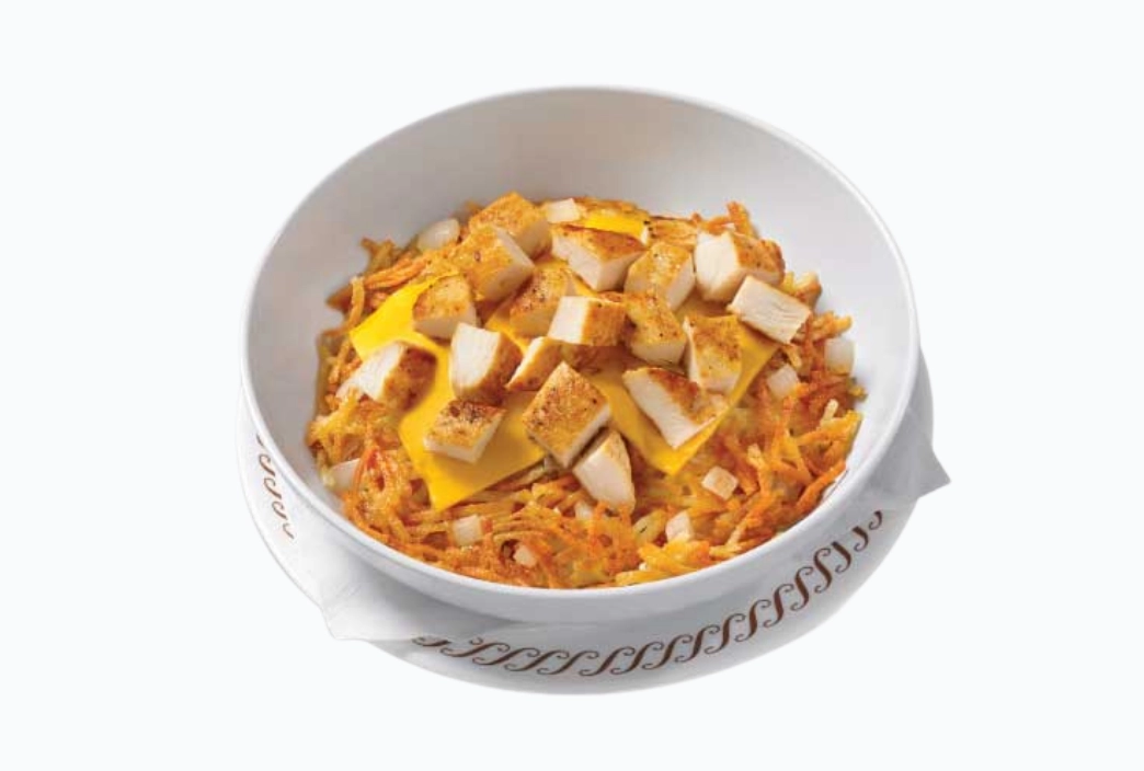 Chicken Melt Hashbrown Bowl